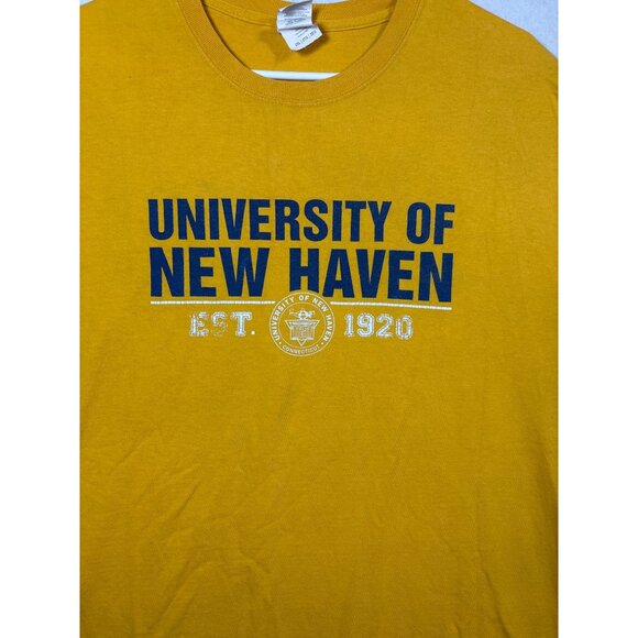 University Of New Haven 100th Anniversary T-Shirt 2XL Gildan Ultra Cotton Yellow - Picture 2 of 11